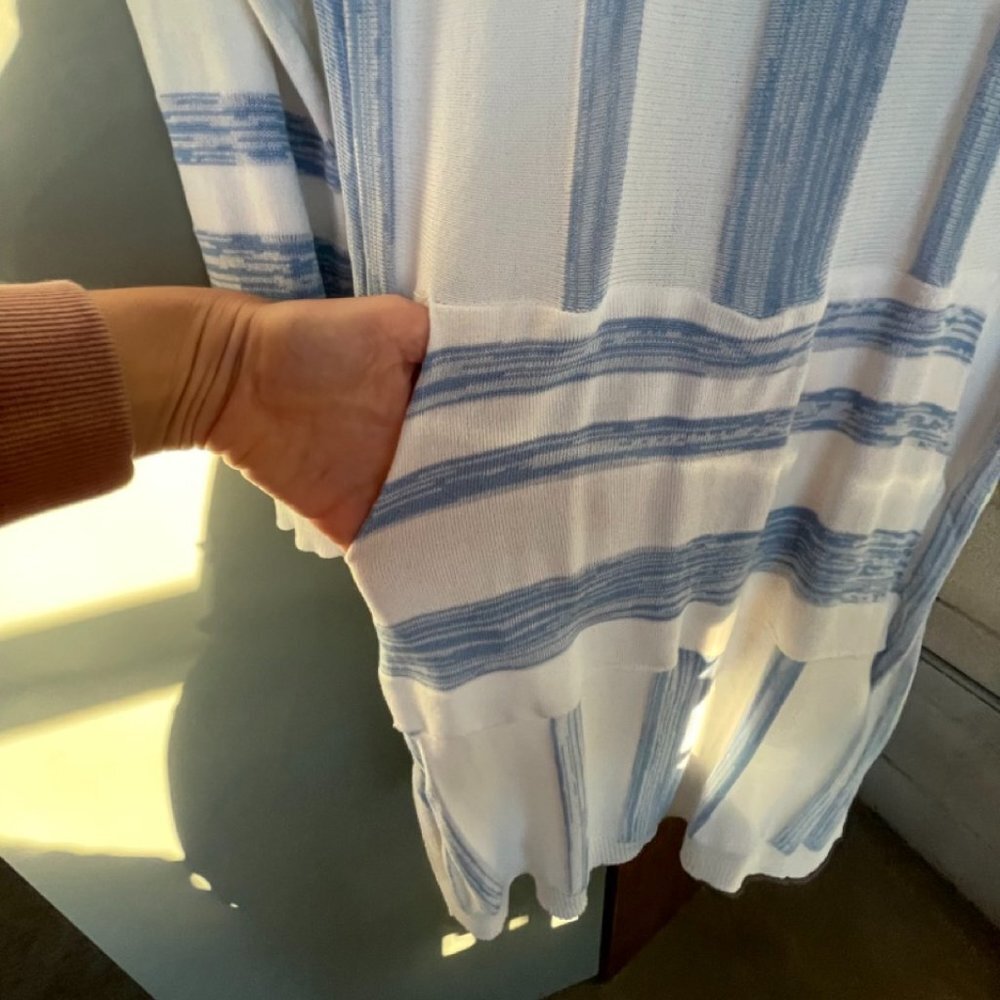 MISSLOOK Striped Tunic Sweater with Pockets - Picture 3 of 11